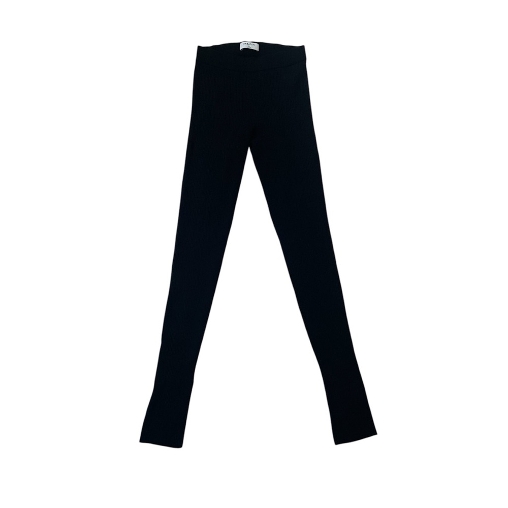 Babaton black ribbed leggings size extra small
